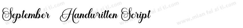 September   Handwritten Script Font字体转换